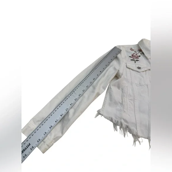 Driftwood Embroidered Western Denim Jacket Longhorn Floral Boho Trucker Medium - Picture 11 of 12